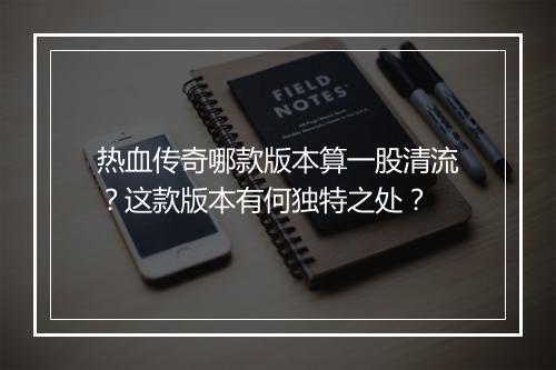 热血传奇哪款版本算一股清流？这款版本有何独特之处？