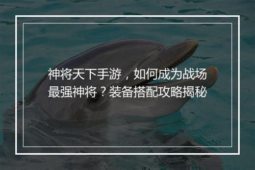 神将天下手游，如何成为战场最强神将？装备搭配攻略揭秘