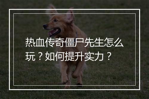 热血传奇僵尸先生怎么玩？如何提升实力？