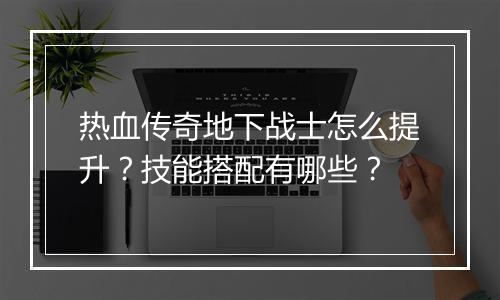热血传奇地下战士怎么提升？技能搭配有哪些？