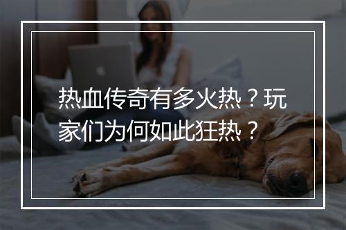 热血传奇有多火热？玩家们为何如此狂热？