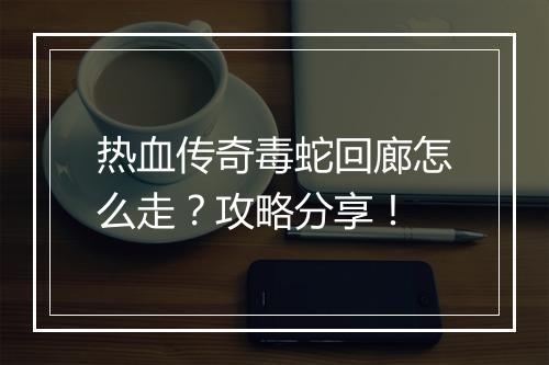 热血传奇毒蛇回廊怎么走？攻略分享！
