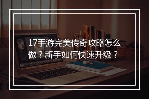 17手游完美传奇攻略怎么做？新手如何快速升级？