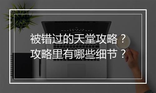 被错过的天堂攻略？攻略里有哪些细节？