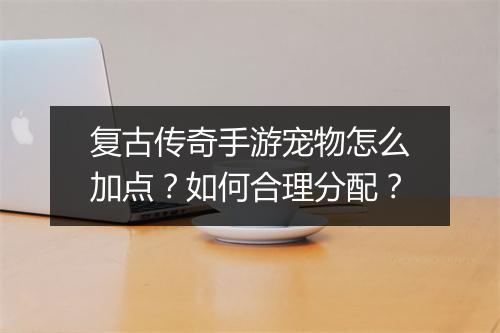 复古传奇手游宠物怎么加点？如何合理分配？