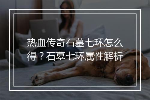 热血传奇石墓七环怎么得？石墓七环属性解析
