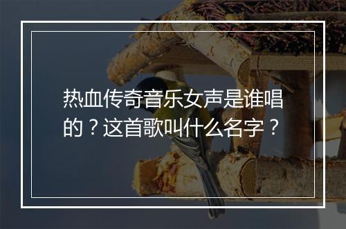 热血传奇音乐女声是谁唱的？这首歌叫什么名字？