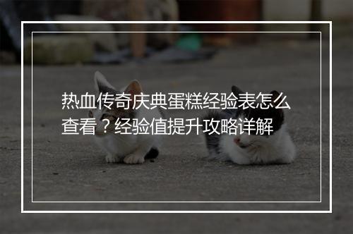 热血传奇庆典蛋糕经验表怎么查看？经验值提升攻略详解
