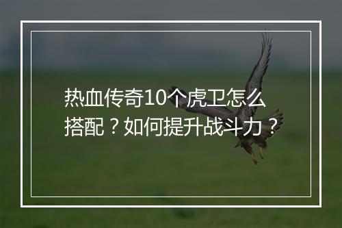 热血传奇10个虎卫怎么搭配？如何提升战斗力？