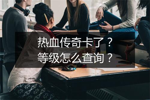 热血传奇卡了？等级怎么查询？