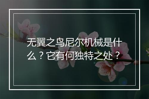 无翼之鸟尼尔机械是什么？它有何独特之处？
