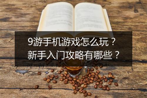 9游手机游戏怎么玩？新手入门攻略有哪些？