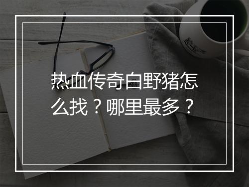 热血传奇白野猪怎么找？哪里最多？