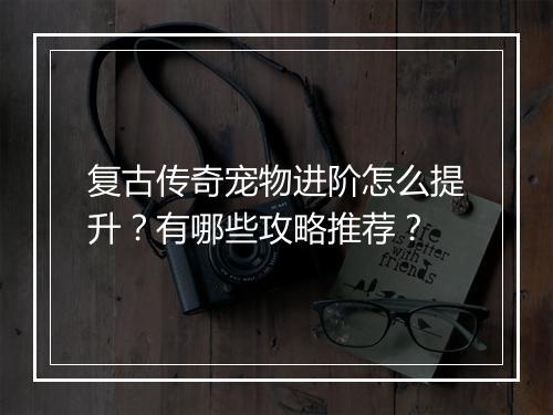 复古传奇宠物进阶怎么提升？有哪些攻略推荐？