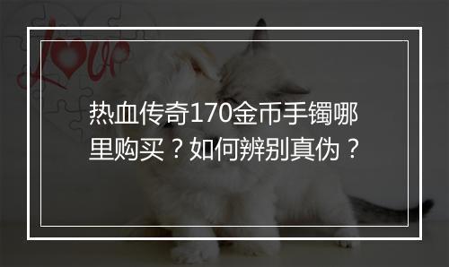 热血传奇170金币手镯哪里购买？如何辨别真伪？