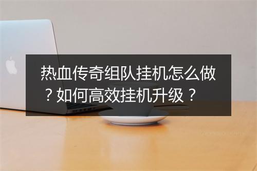 热血传奇组队挂机怎么做？如何高效挂机升级？