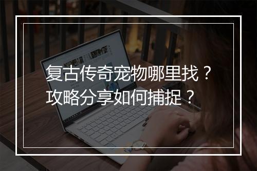 复古传奇宠物哪里找？攻略分享如何捕捉？