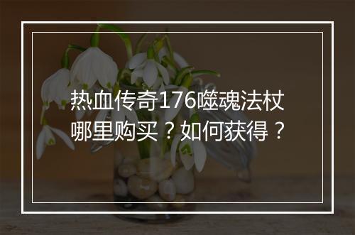 热血传奇176噬魂法杖哪里购买？如何获得？