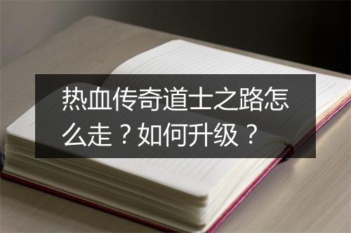 热血传奇道士之路怎么走？如何升级？