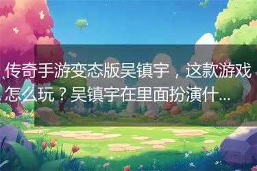 传奇手游变态版吴镇宇,这款游戏怎么玩?吴镇宇在里面扮演什么角色?