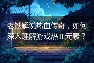 老铁解说热血传奇，如何深入理解游戏热血元素？