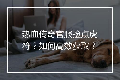 热血传奇官服捡点虎符？如何高效获取？