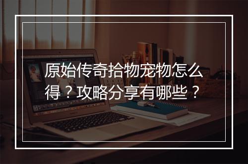 原始传奇拾物宠物怎么得？攻略分享有哪些？