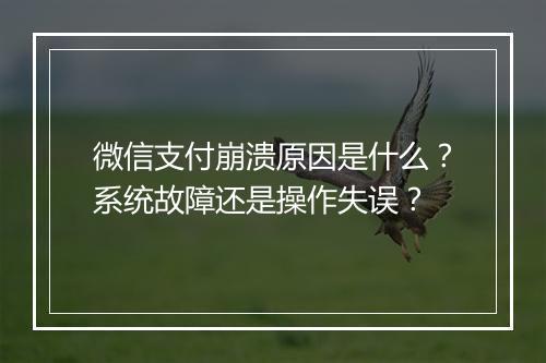 微信支付崩溃原因是什么？系统故障还是操作失误？
