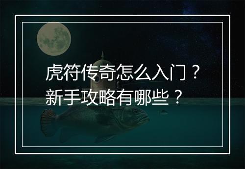 虎符传奇怎么入门？新手攻略有哪些？