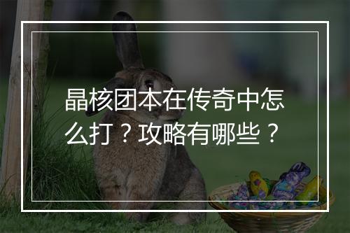 晶核团本在传奇中怎么打？攻略有哪些？