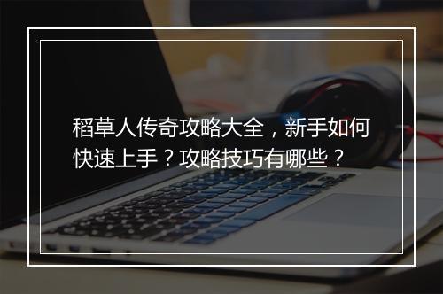 稻草人传奇攻略大全，新手如何快速上手？攻略技巧有哪些？