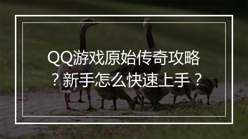 QQ游戏原始传奇攻略？新手怎么快速上手？