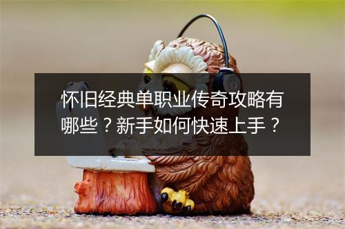 怀旧经典单职业传奇攻略有哪些？新手如何快速上手？