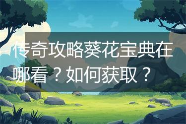 传奇攻略葵花宝典在哪看？如何获取？