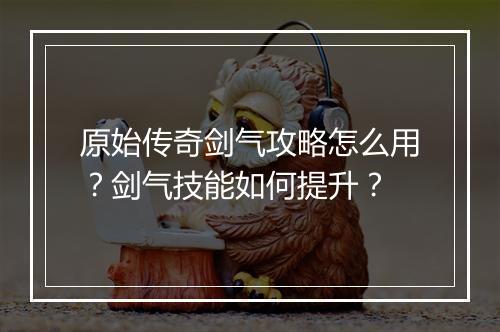 原始传奇剑气攻略怎么用？剑气技能如何提升？