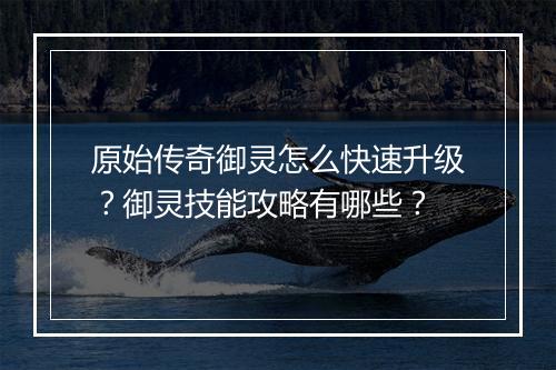 原始传奇御灵怎么快速升级？御灵技能攻略有哪些？