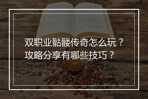 双职业骷髅传奇怎么玩？攻略分享有哪些技巧？
