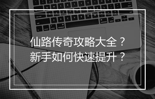 仙路传奇攻略大全？新手如何快速提升？