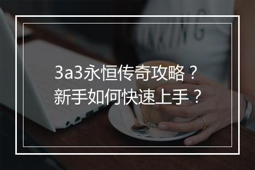 3a3永恒传奇攻略？新手如何快速上手？