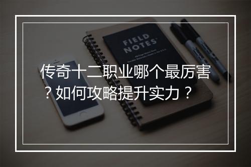 传奇十二职业哪个最厉害？如何攻略提升实力？