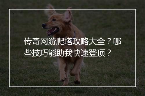传奇网游爬塔攻略大全？哪些技巧能助我快速登顶？