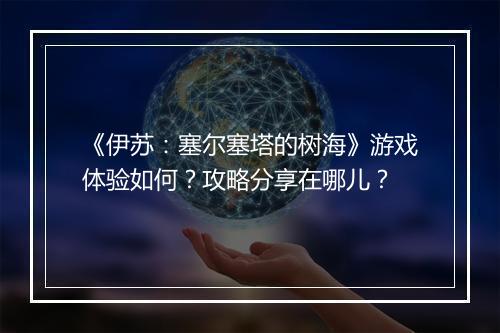 《伊苏：塞尔塞塔的树海》游戏体验如何？攻略分享在哪儿？
