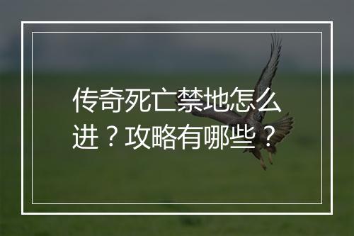 传奇死亡禁地怎么进？攻略有哪些？