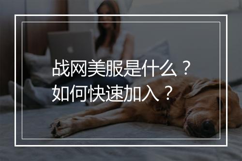 战网美服是什么？如何快速加入？