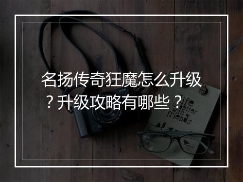名扬传奇狂魔怎么升级？升级攻略有哪些？