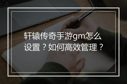 轩辕传奇手游gm怎么设置？如何高效管理？