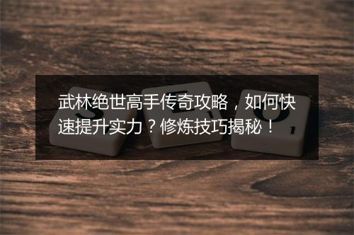 武林绝世高手传奇攻略，如何快速提升实力？修炼技巧揭秘！