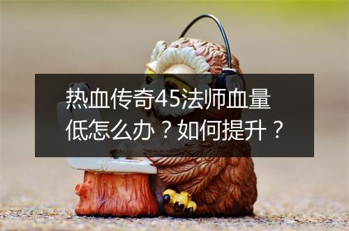 热血传奇45法师血量低怎么办？如何提升？
