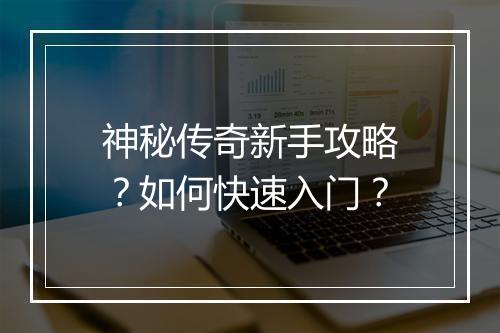 神秘传奇新手攻略？如何快速入门？