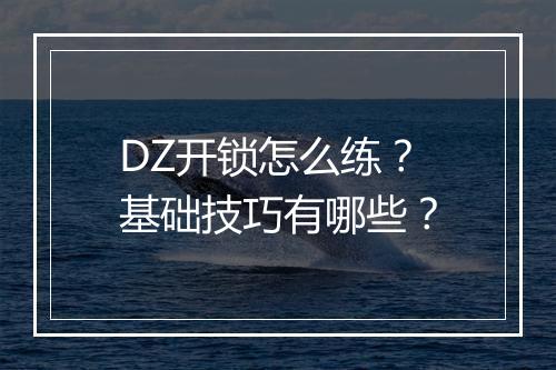 DZ开锁怎么练？基础技巧有哪些？